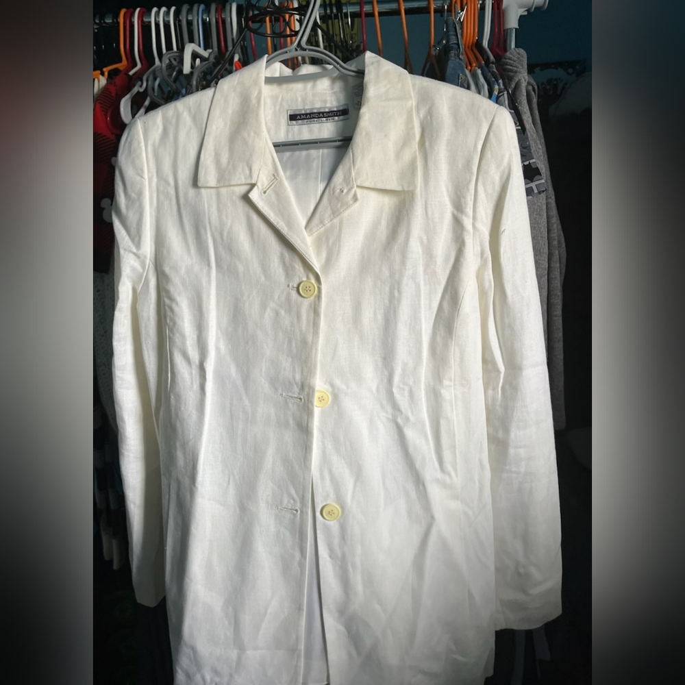 Amanda Smith White Button-Up Jacket - image 1